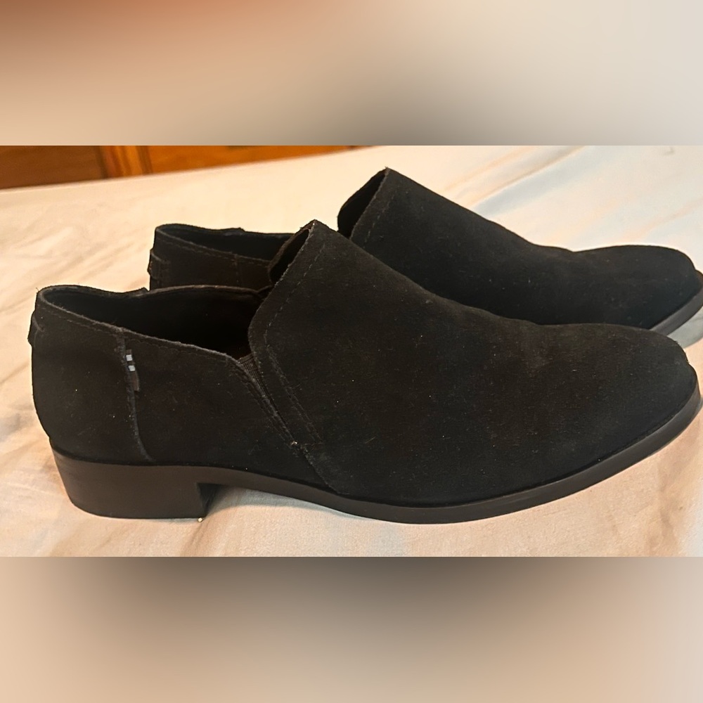 Toms Black Suede Slip-On Loafers